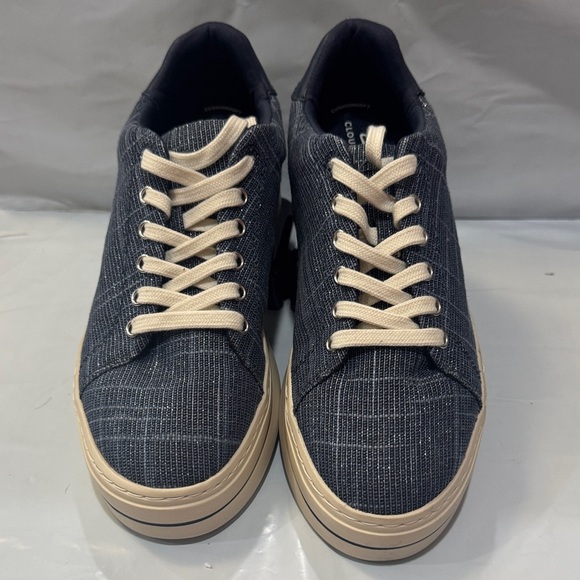 Clarks Shoes - Clarks Denim Blue Sneakers with Cream Laces